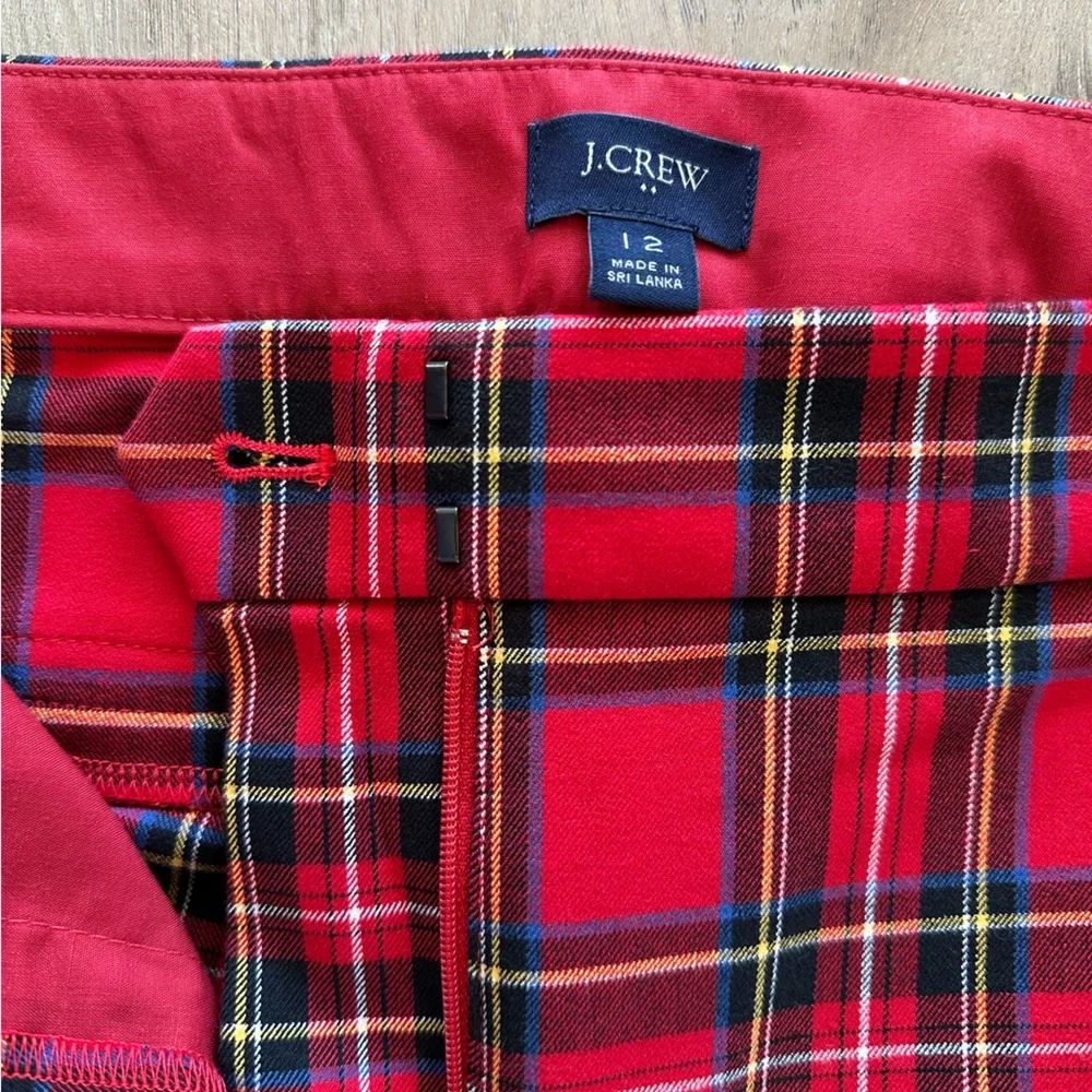 J. Crew Vibrant Holiday Red Plaid Suit (Trousers & Blazer)